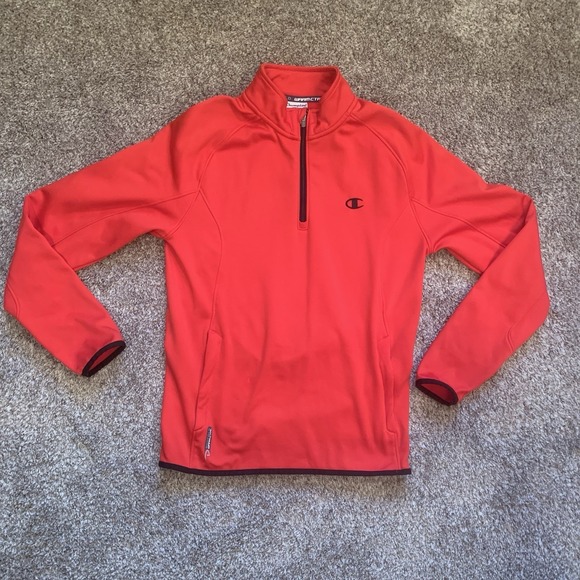 Champion Other - Champion Pullover Sweatshirt Men's Small Red 1/4 Zip